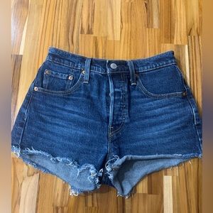 Levi’s 501 womens denim shorts dark wash